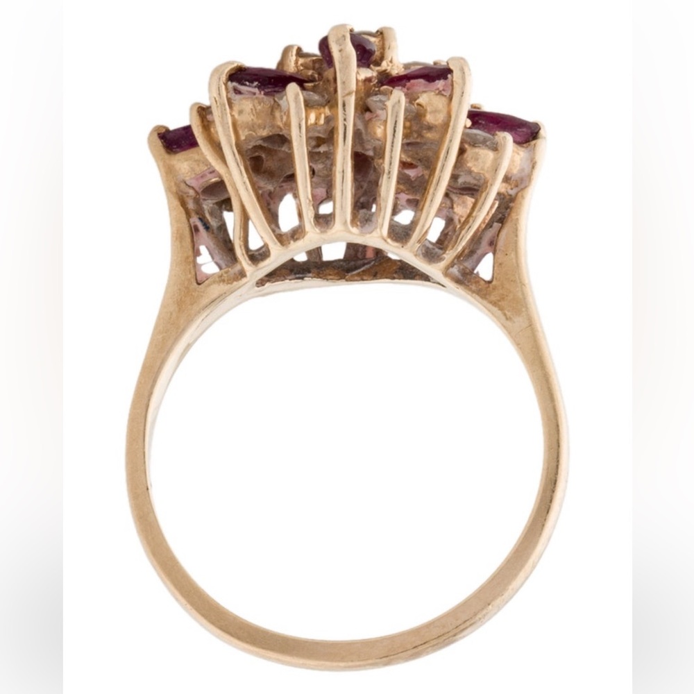 14k Ruby & Diamond Cocktail Ring - image 3